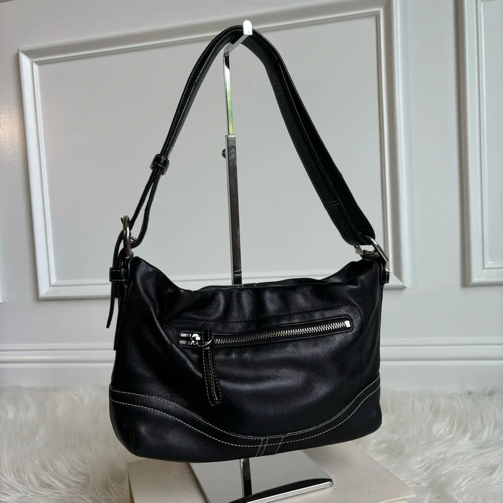 Coach Black Leather Shoulder Bag - Picture 9 of 15
